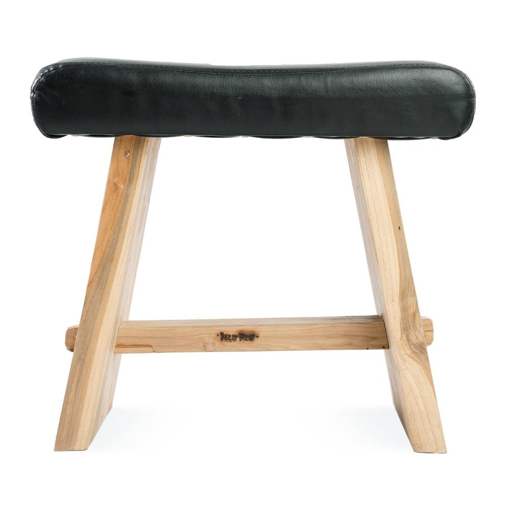 SUAR STOOL | BLACK LEATHER - Green Design Gallery