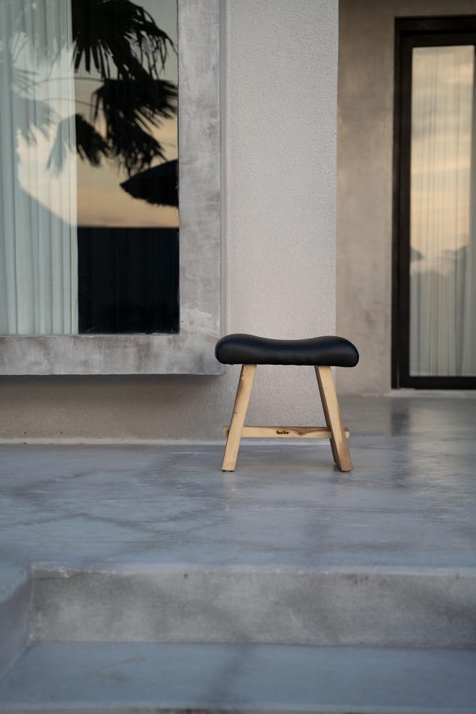SUAR STOOL | BLACK LEATHER - Green Design Gallery