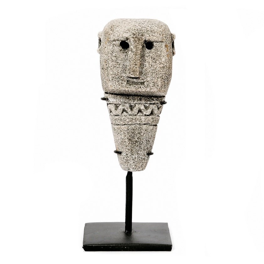 SUMBA STONE STATUE #10 ON STAND / GREY - Green Design Gallery