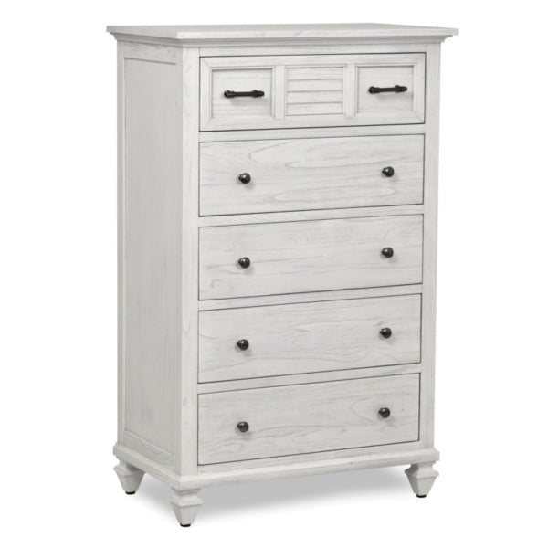 SURFSIDE 5-DRAWER CHEST | WEATHERED WHITE - Green Design Gallery
