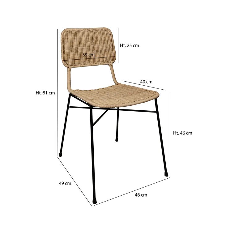 SUZIE DINING CHAIR | RATTAN | STACKABLE | SET OF 2 - Green Design Gallery