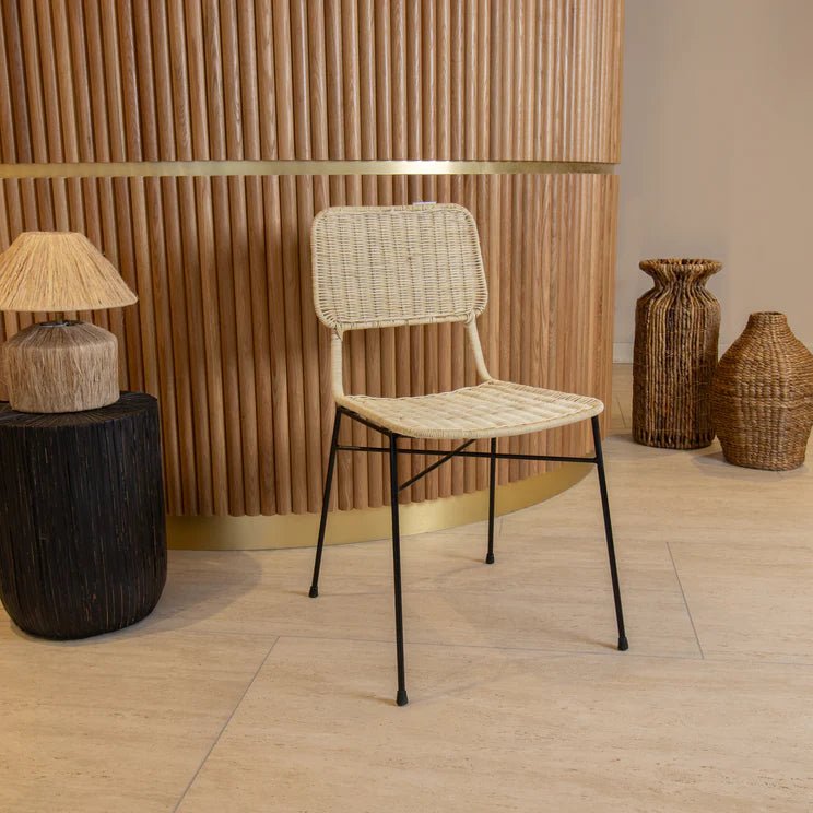 SUZIE DINING CHAIR | RATTAN | STACKABLE | SET OF 2 - Green Design Gallery