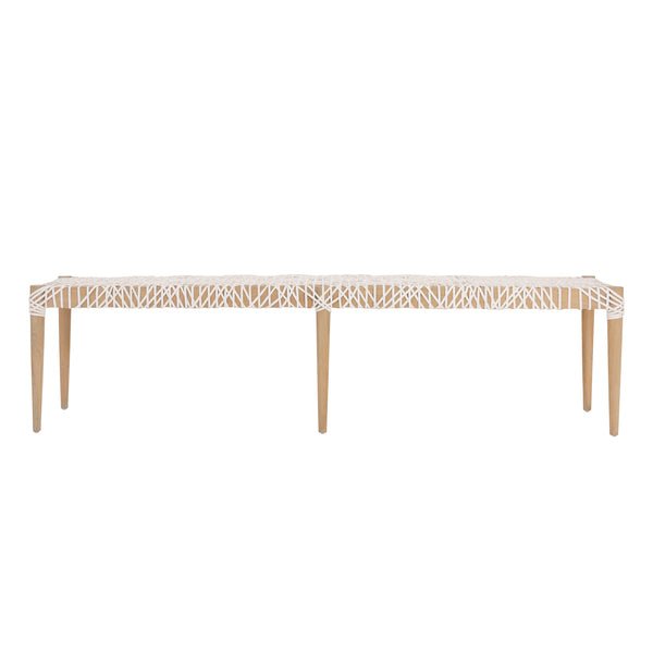 SWENI BENCH | WHITE LEATHER - Green Design Gallery