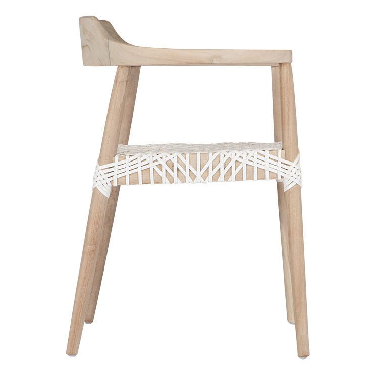 Sweni Horn Armchair | White Leather - Green Design Gallery