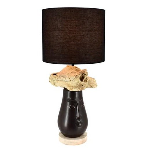 TAHAI TABLE LAMP | CERAMIC + ACACIA WOOD - Green Design Gallery