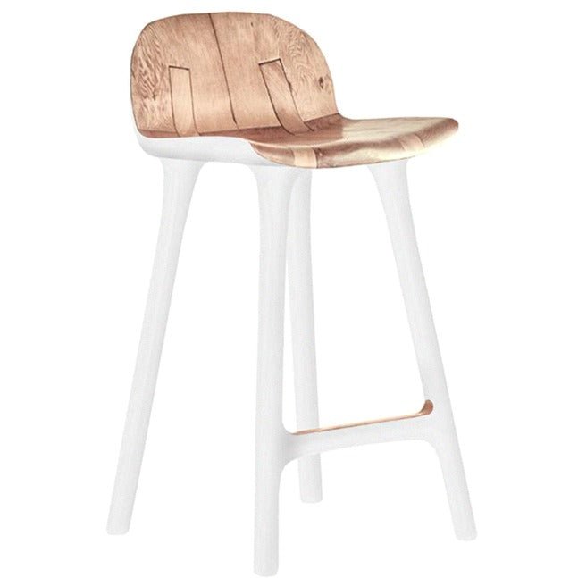 TAILORED BARCHAIR / WHITE + MAHOGANY - Green Design Gallery