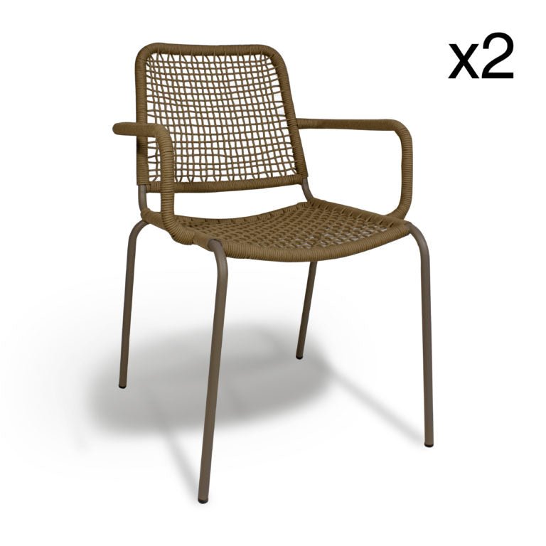 TALIM DINING ARMCHAIR | STACKABLE | IN-OUTDOORS (SET OF 2) - Green Design Gallery
