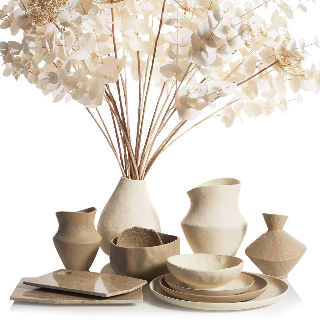 TAVERNA CATALAN VASE | SAND | LARGE | SET OF 2 - Green Design Gallery