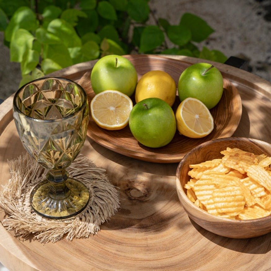 TEAK DINING PLATES | SET OF 6 - Green Design Gallery