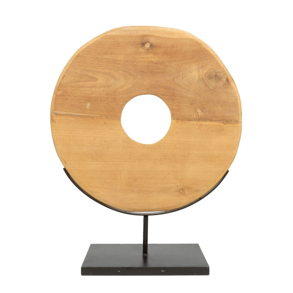 TEAK DISK ON STAND / NATURAL - Green Design Gallery