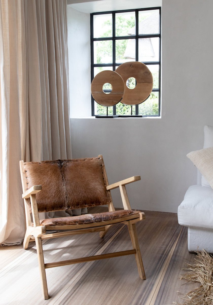 TEAK DISK ON STAND / NATURAL - Green Design Gallery