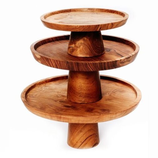 TEAK ROOT CAKE DISH / 3 SIZES - Green Design Gallery