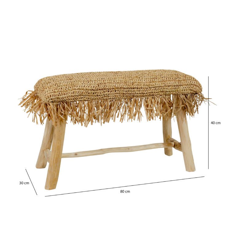 TILOS TEAK FRINGE BENCH | IN-OUTDOORS - Green Design Gallery