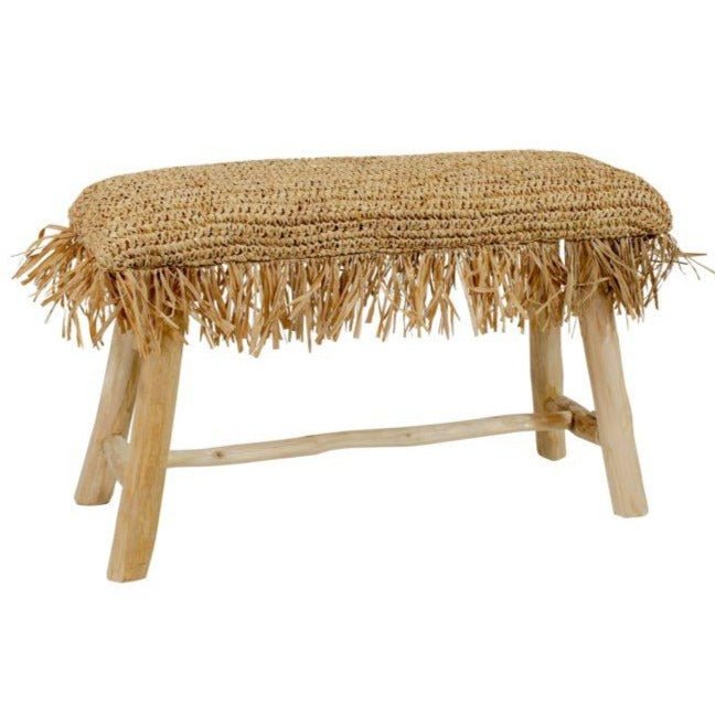 TILOS TEAK FRINGE BENCH | IN-OUTDOORS - Green Design Gallery