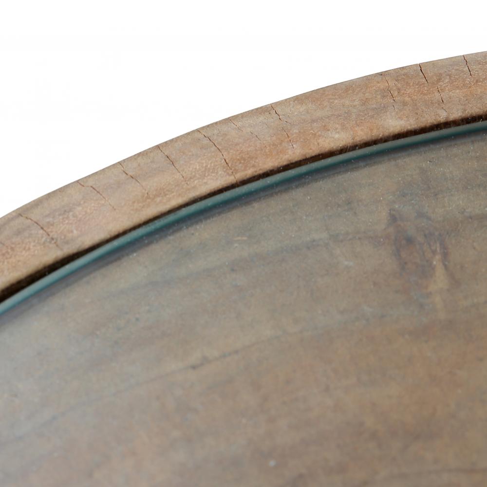 TIMBER SIDE TABLE | NATURAL | GLASS TOP - Green Design Gallery