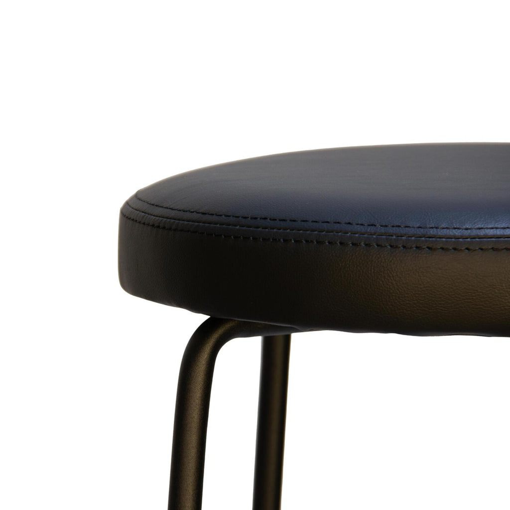 TOBY BARSTOOL | BLACK VEGAN LEATHER - Green Design Gallery