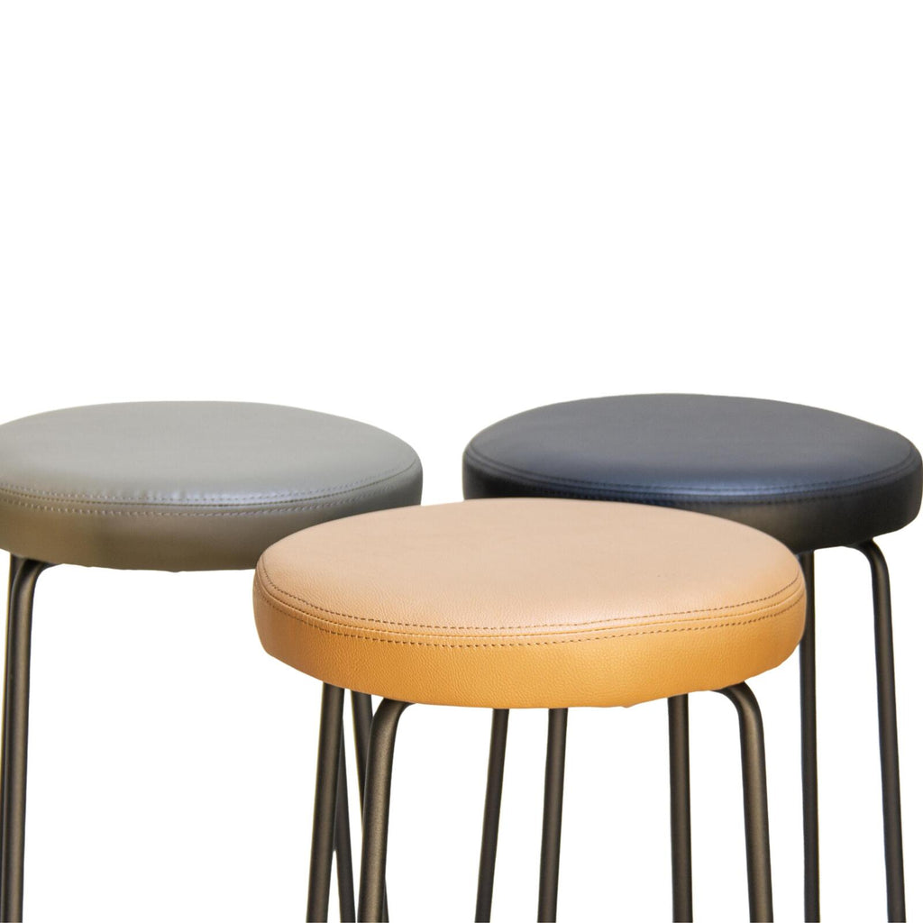 TOBY BARSTOOL | BLACK VEGAN LEATHER - Green Design Gallery