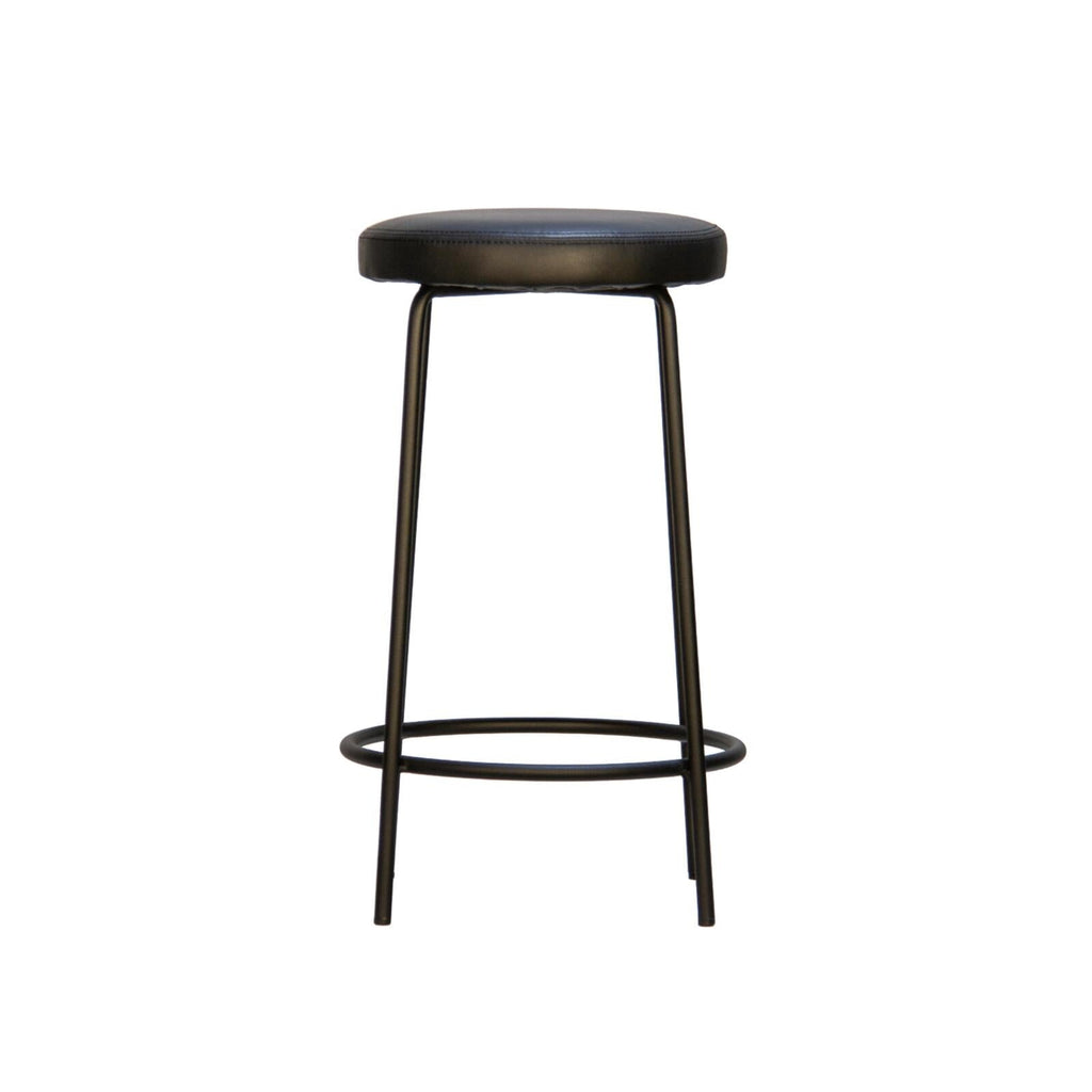 TOBY BARSTOOL | BLACK VEGAN LEATHER - Green Design Gallery