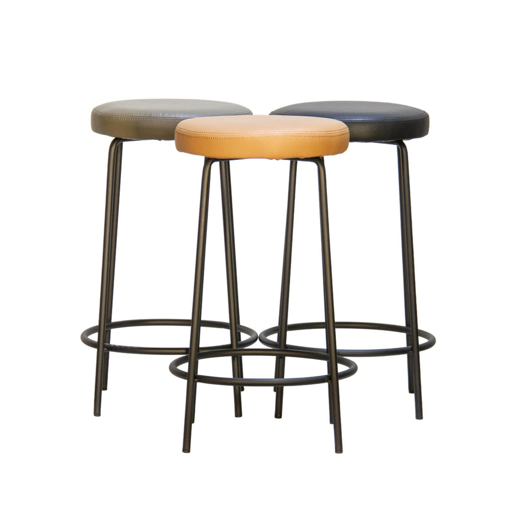 TOBY BARSTOOL | CAMEL VEGAN LEATHER - Green Design Gallery
