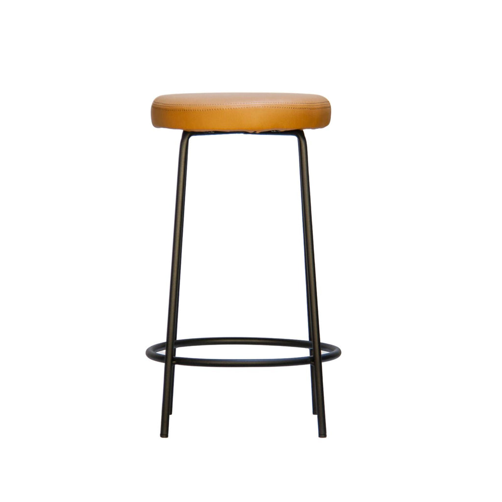 TOBY BARSTOOL | CAMEL VEGAN LEATHER - Green Design Gallery
