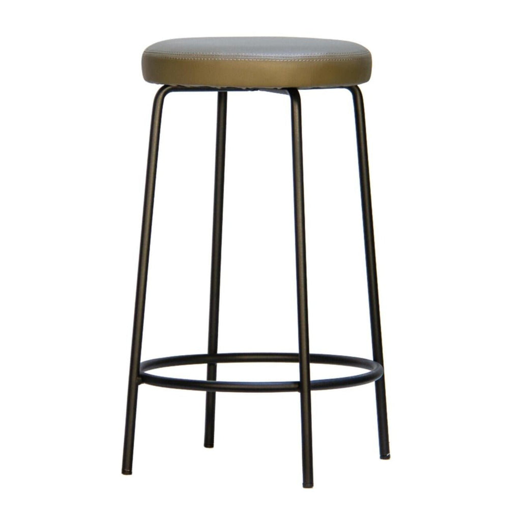 TOBY BARSTOOL | KHAKI VEGAN LEATHER - Green Design Gallery