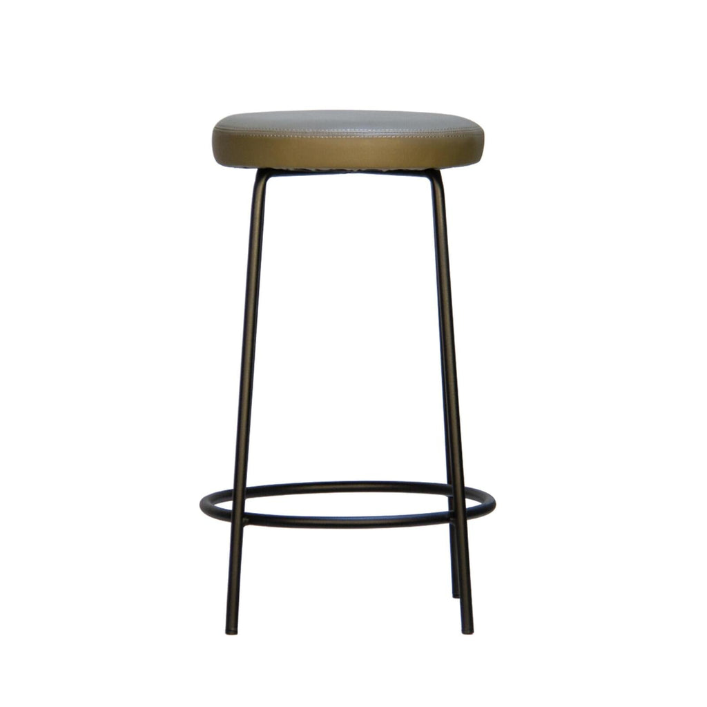 TOBY BARSTOOL | KHAKI VEGAN LEATHER - Green Design Gallery