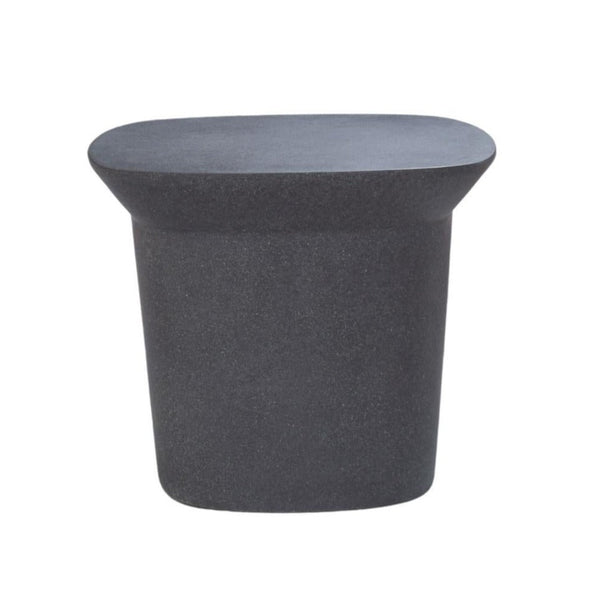 TORA POWDER STONE SIDE TABLE | BLACK | IN-OUTDOOR - Green Design Gallery