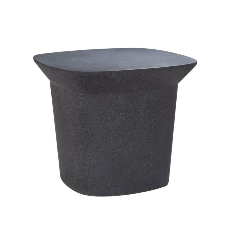 TORA POWDER STONE SIDE TABLE | BLACK | IN-OUTDOOR - Green Design Gallery