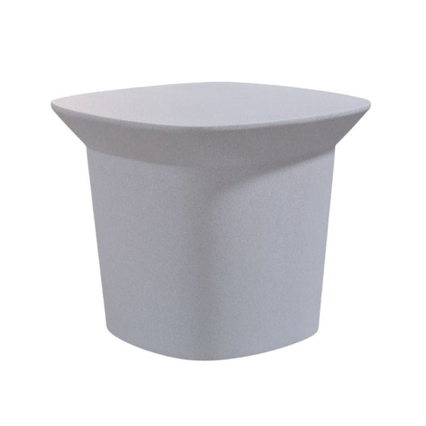 TORA POWDER STONE SIDE TABLE | WHITE | IN-OUTDOOR - Green Design Gallery