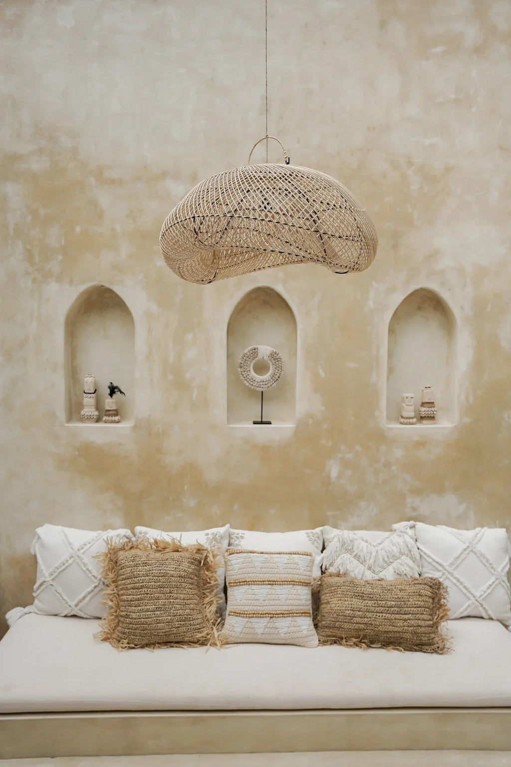 UDARA PENDANT SHADE | NATURAL RATTAN | LARGE - Green Design Gallery