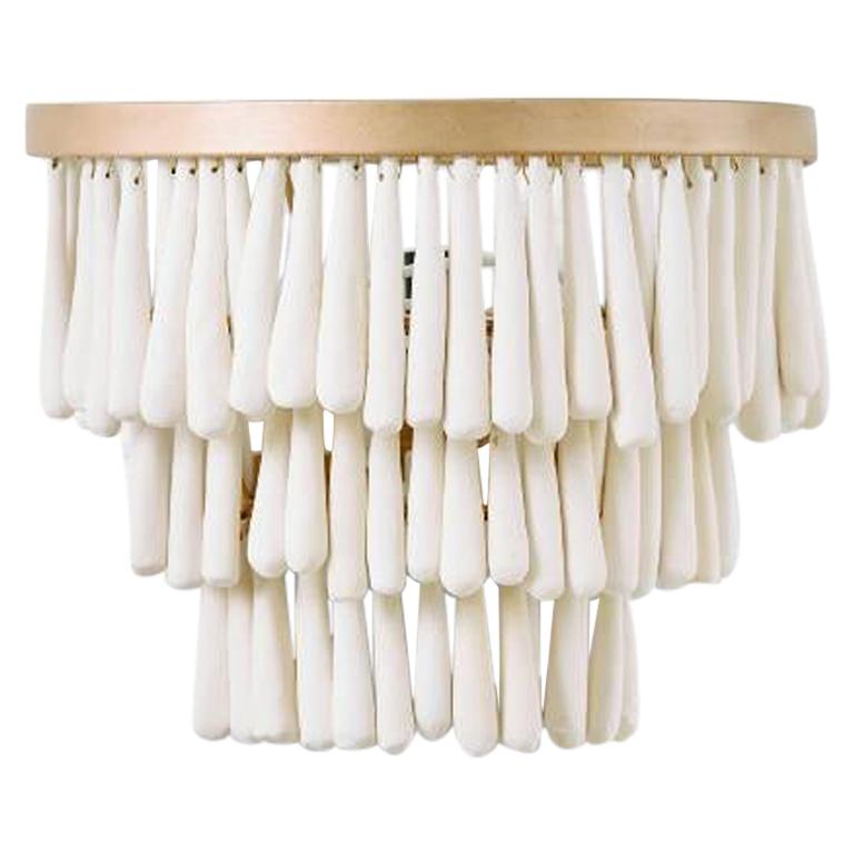 VALENTINE HANDMADE CLAY BEADED CHANDELIER | WALL SCONCE | WHITE - Green Design Gallery