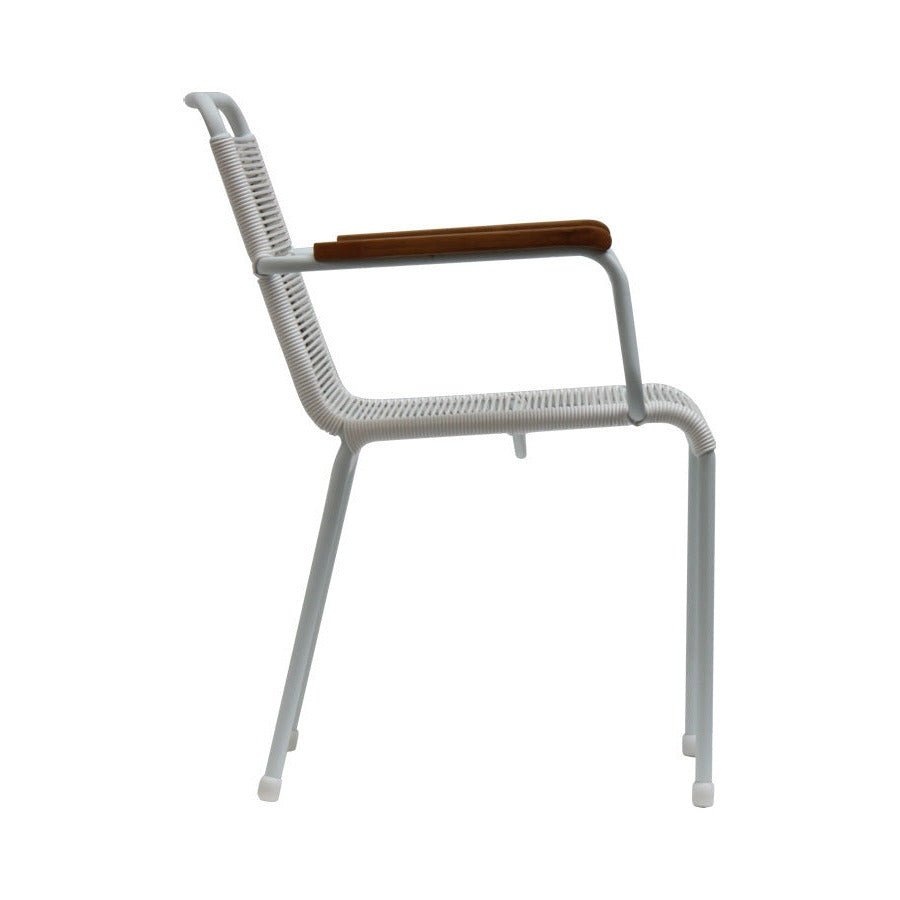 VESPA ARMCHAIR WITH TEAK | WHITE | IN-OUTDOOR - Green Design Gallery