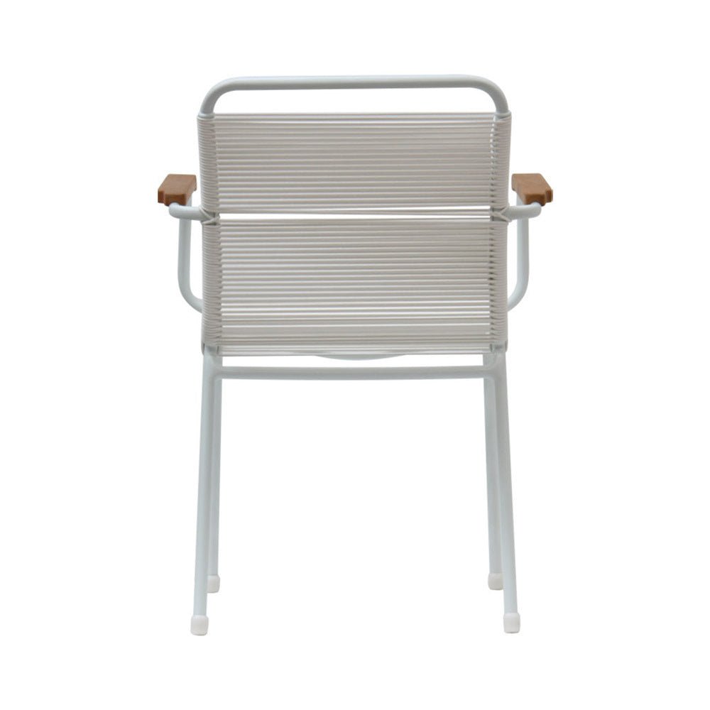 VESPA ARMCHAIR WITH TEAK | WHITE | IN-OUTDOOR - Green Design Gallery