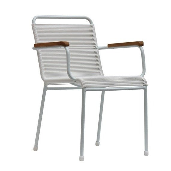 VESPA ARMCHAIR WITH TEAK | WHITE | IN-OUTDOOR - Green Design Gallery