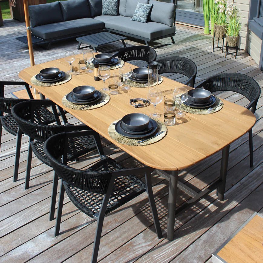 WALLIS OUTDOOR ARMCHAIR | BLACK | STACKABLE | SET OF 2 - Green Design Gallery