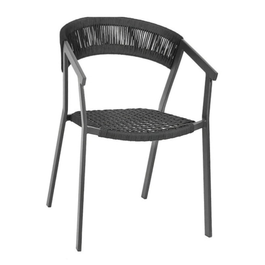 WALLIS OUTDOOR ARMCHAIR | BLACK | STACKABLE | SET OF 2 - Green Design Gallery