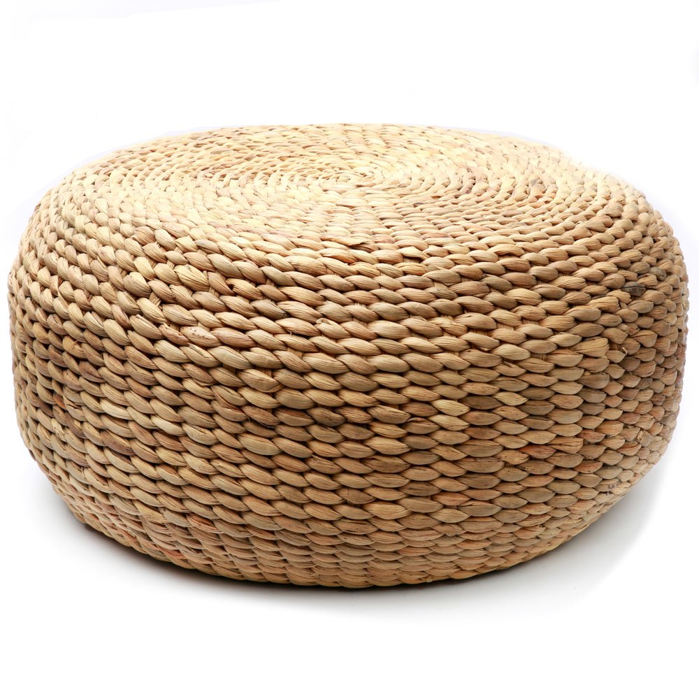 WATER HYACINTH POUF + COFFEE TABLE | NATURAL - Green Design Gallery