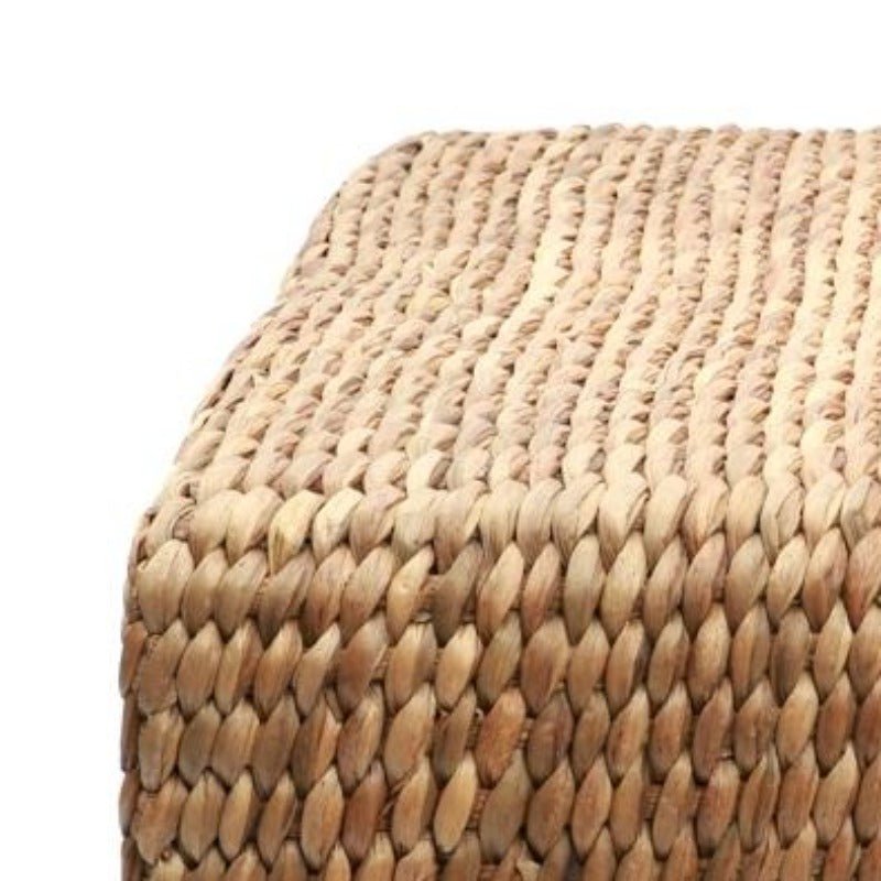 WATER HYACINTH SQUARE POUF + COFFEE TABLE | NATURAL - Green Design Gallery