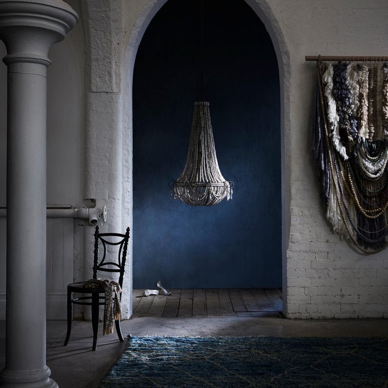 XL Custom Handmade Wallhanging / African Clay Beads + Wool and Yarn - Green Design Gallery