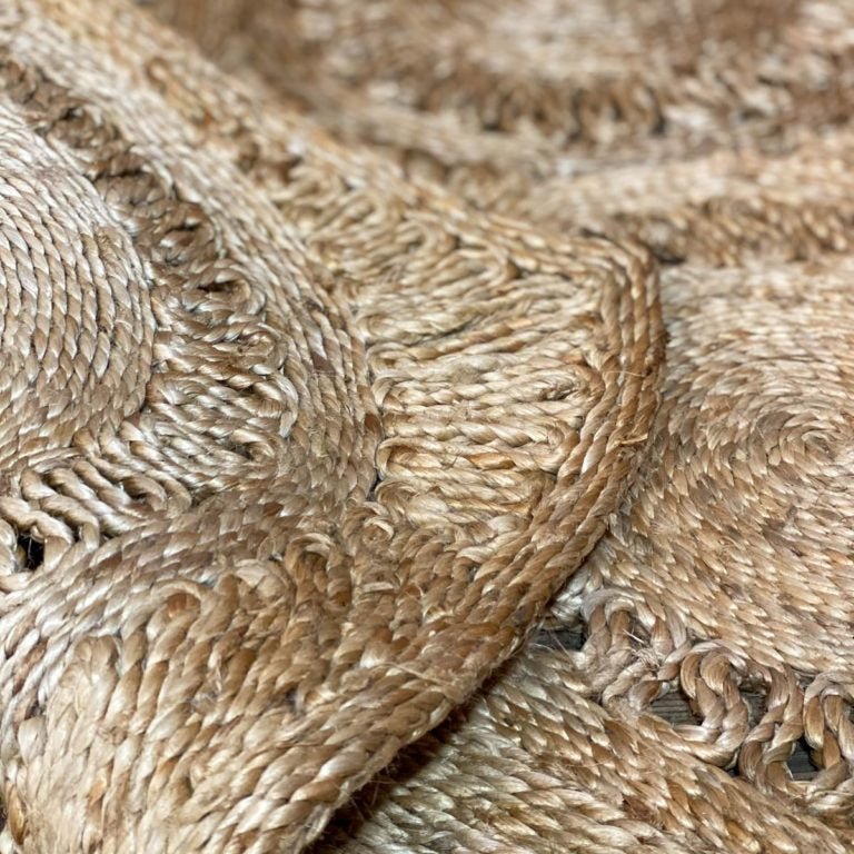 XL JERICO HANDWOVEN RECTANGULAR JUTE RUG | NATURAL | 220 x 150 CM ...