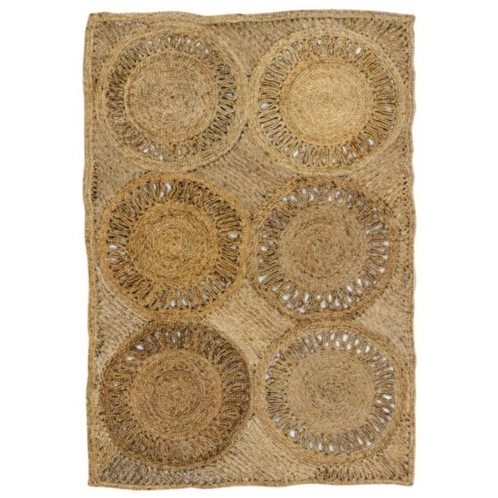 XL JERICO HANDWOVEN RECTANGULAR JUTE RUG | NATURAL | 220 x 150 CM - Green Design Gallery