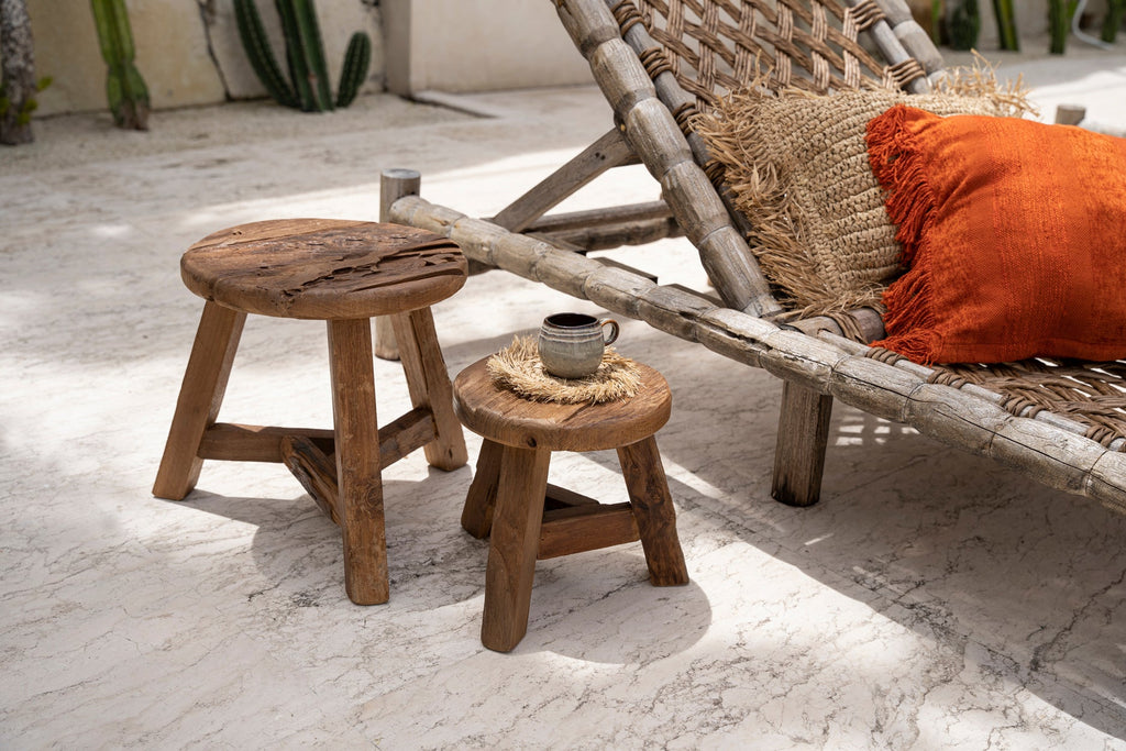 YATAI STOOL +SIDE TABLE | RECLAIMED TEAK | IN-OUTDOORS | 3 SIZES - Green Design Gallery
