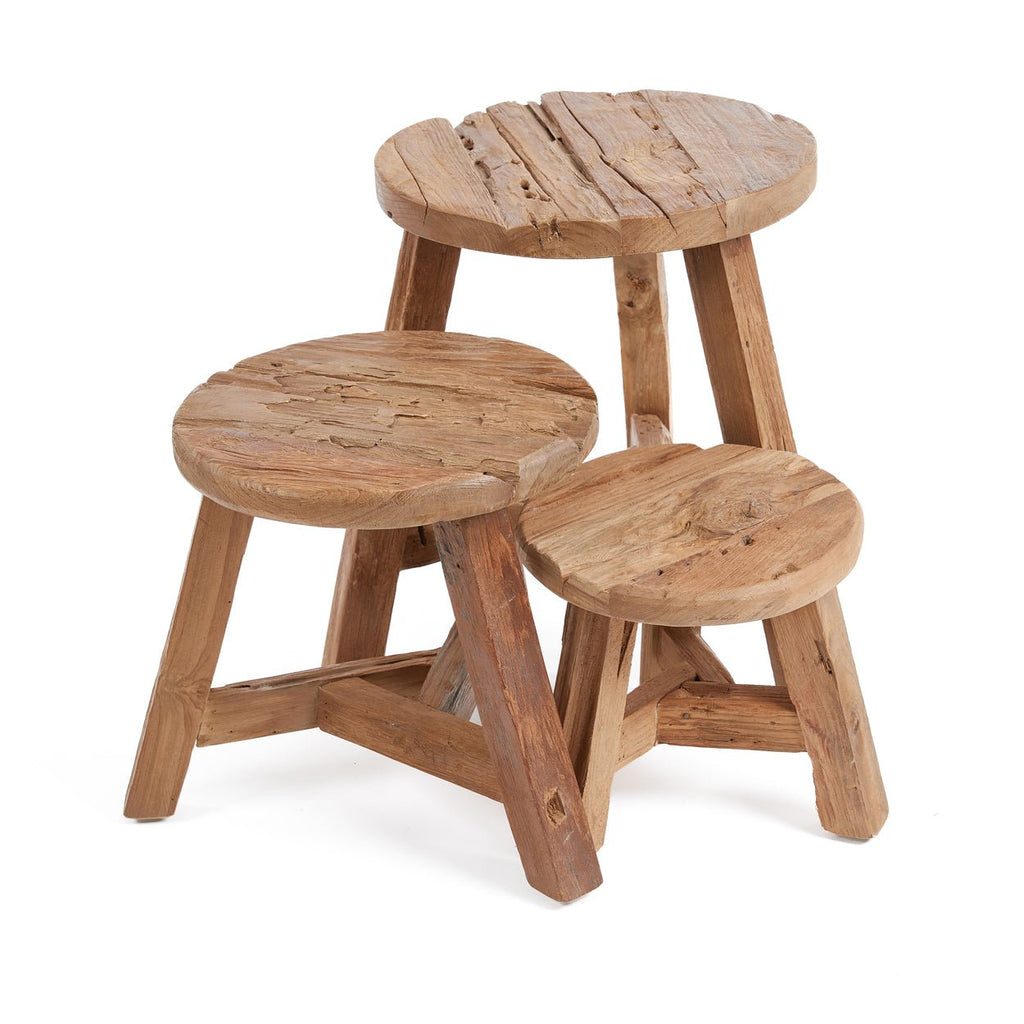 YATAI STOOL +SIDE TABLE | RECLAIMED TEAK | IN-OUTDOORS | 3 SIZES - Green Design Gallery