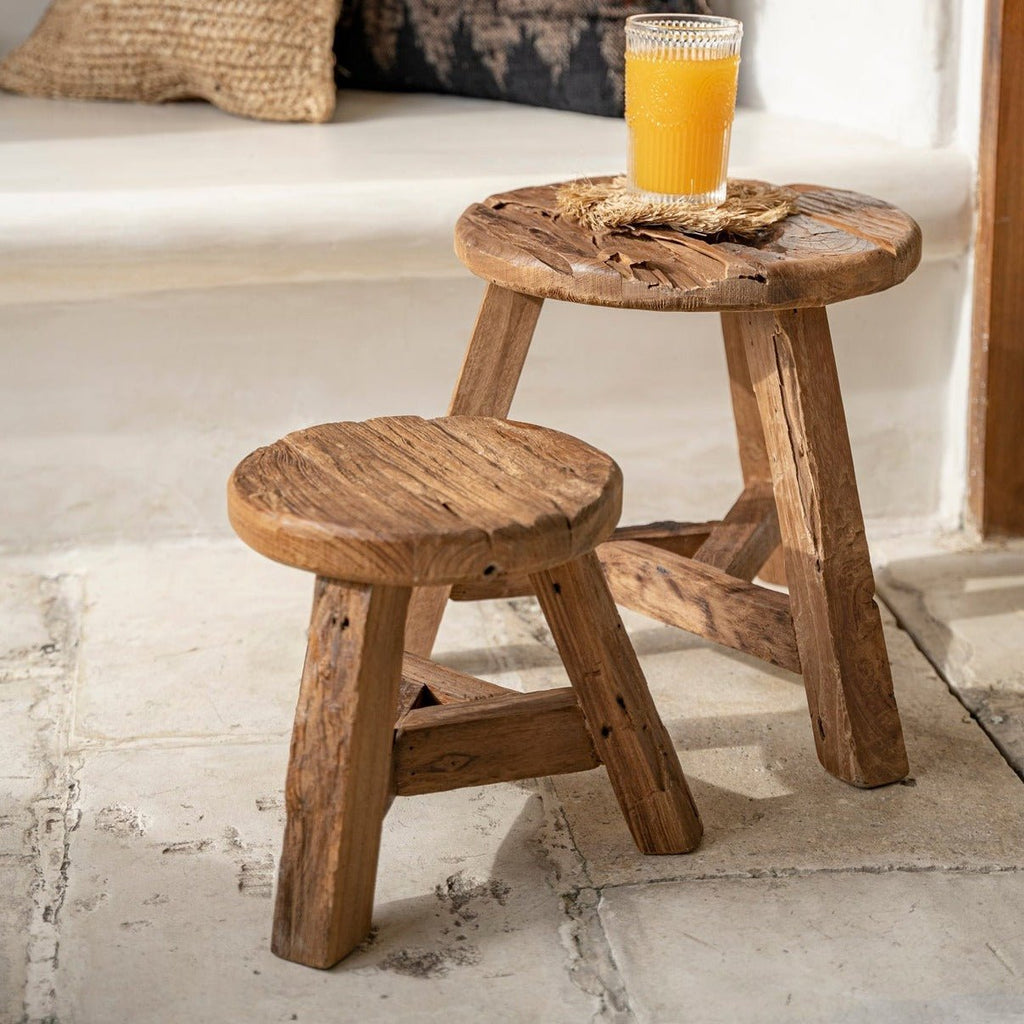 YATAI STOOL +SIDE TABLE | RECLAIMED TEAK | IN-OUTDOORS | 3 SIZES - Green Design Gallery