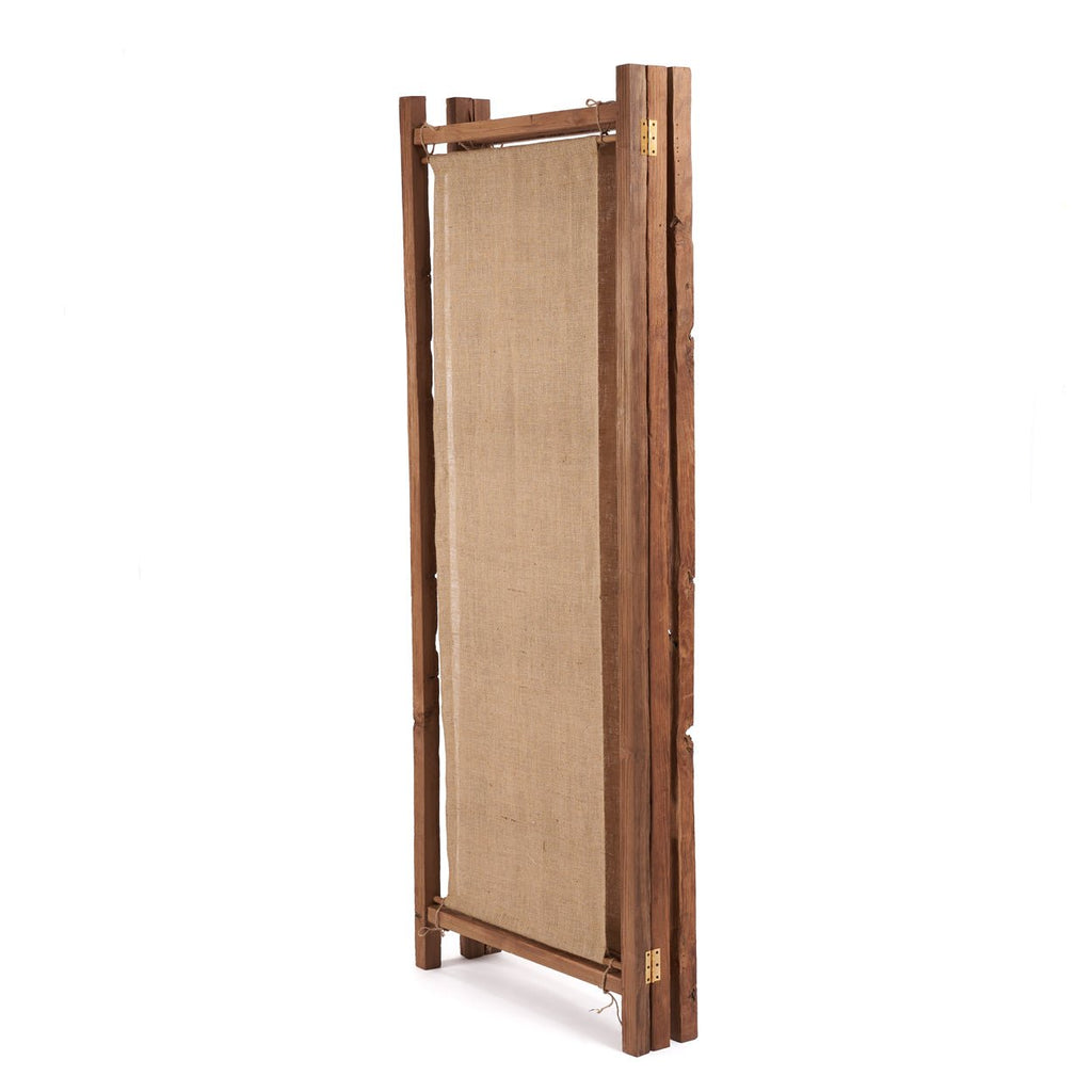 ZENBU ROOM DIVIDER - SCREEN | RECLAIMED TEAK +JUTE - Green Design Gallery