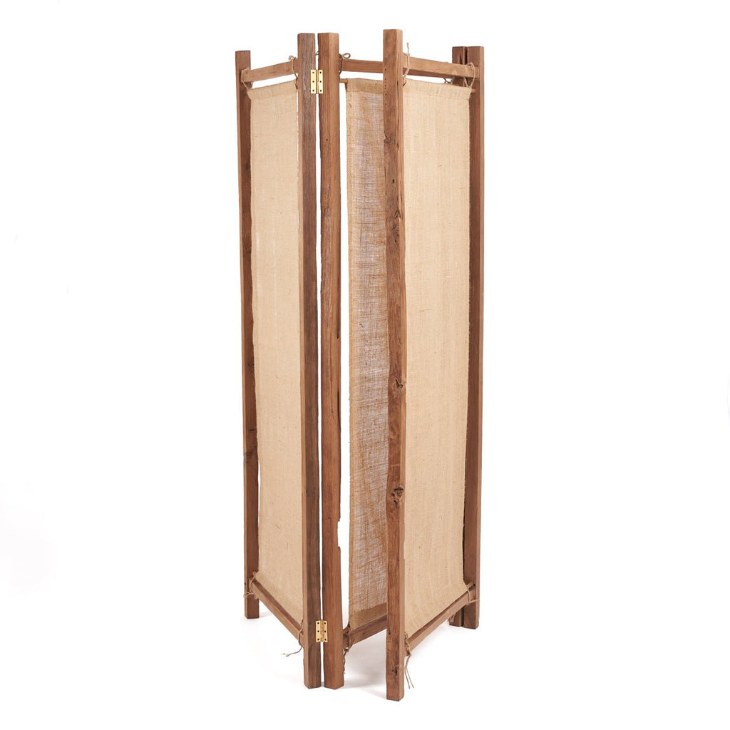 ZENBU ROOM DIVIDER - SCREEN | RECLAIMED TEAK +JUTE - Green Design Gallery