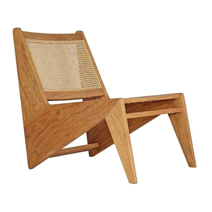 ZORRO LOUNGE CHAIR / NATURAL RATTAN + OAK - Green Design Gallery